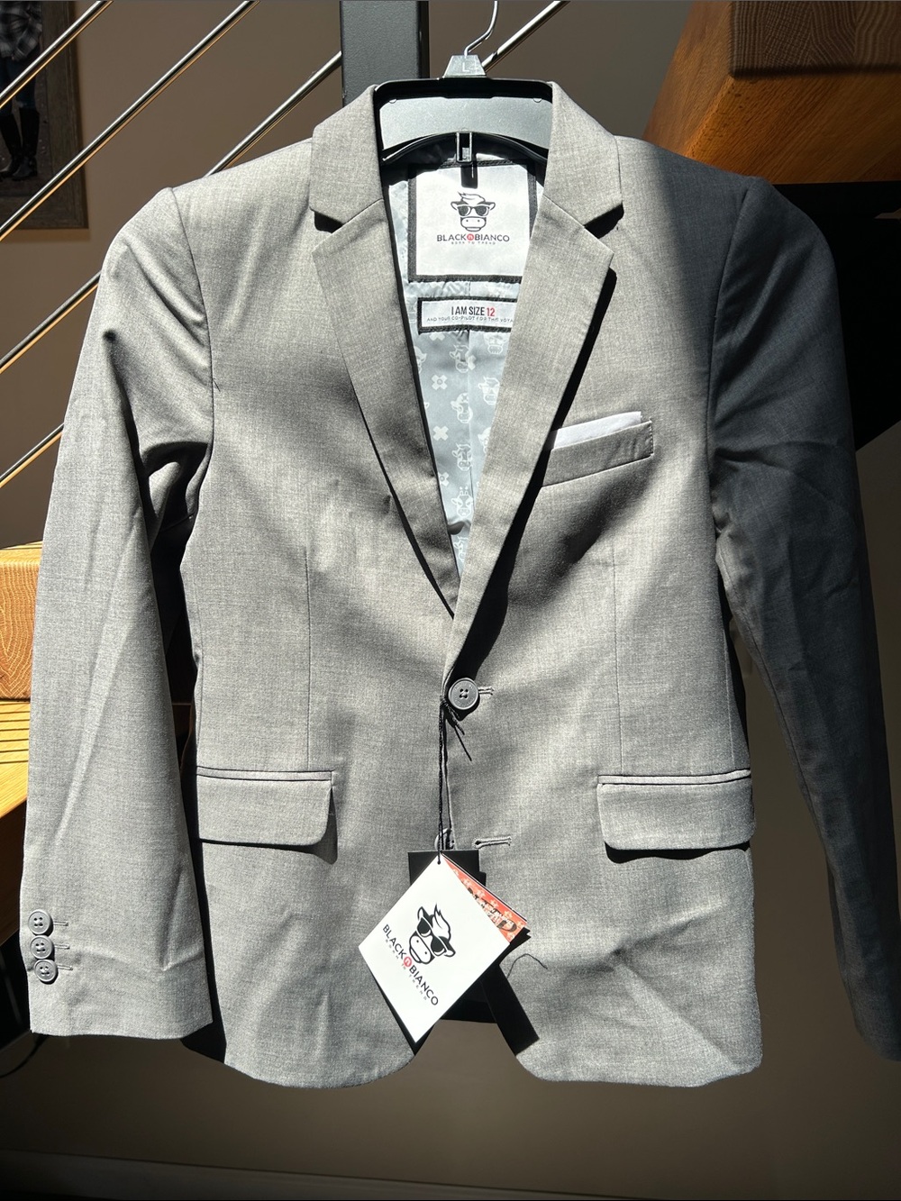 Kids' Gray Single-Button Blazer